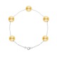 Bracelet Chaine Singapour en Or Blanc & Perle