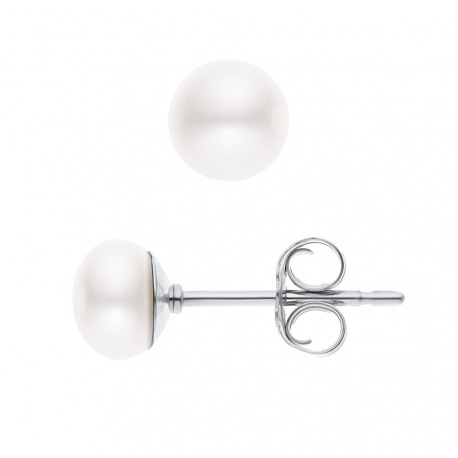 Boucles d'Oreilles en Argent Massif & Perles