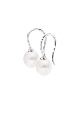 Boucles d'Oreilles Pendantes en Argent Massif & Perles