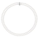 Collier Double Rang Prestige de   - Fermoir Cylindrique Argent Massif