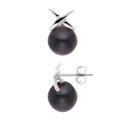 Boucles d'Oreilles - Motif Nœud  Or Blanc _x000D_