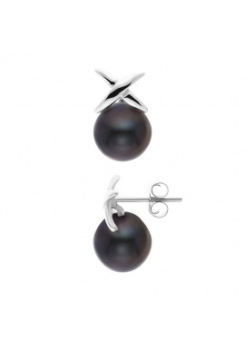 Boucles d'Oreilles - Motif Nœud  Or Blanc _x000D_