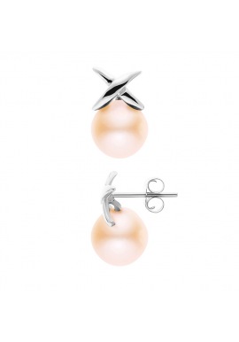 Boucles d'Oreilles - Motif Nœud  Or Blanc _x000D_