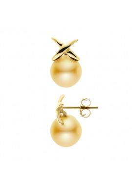 Boucles d'Oreilles - Motif Nœud- en Or Jaune _x000D_