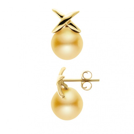 Boucles d'Oreilles - Motif Nœud- en Or Jaune _x000D_