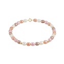 Bracelet Rang de Perles  ponctué de Boules Or - Fermoir Or Jaune