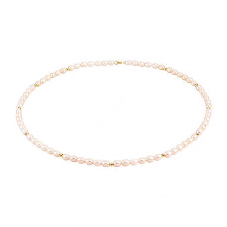 Collier en   ponctué de Boules Or - Fermoir Or Jaune