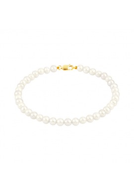 Bracelet Rang de Perles  - Fermoir Mousqueton Or Jaune