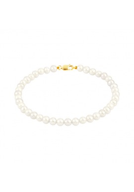 Bracelet Rang de Perles  - Fermoir Mousqueton Or Jaune