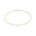 Bracelet Rang de Perles  - Fermoir Mousqueton Or Blanc