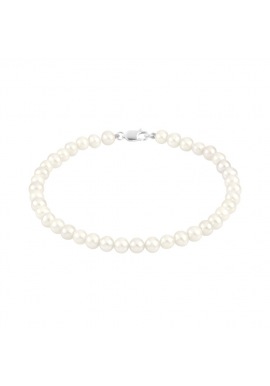Bracelet Rang de Perles  - Fermoir Mousqueton Or Blanc