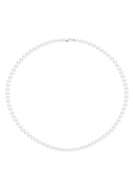 Collier de Perles Fermoir Mousqueton Or Blanc