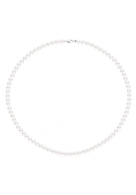 Collier de Perles Fermoir Mousqueton Or Blanc