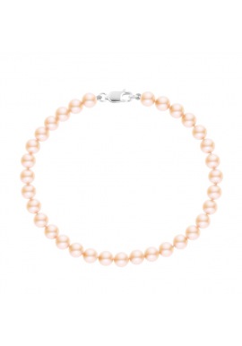 Bracelet Rang de Perles  - Fermoir Mousqueton Or Blanc