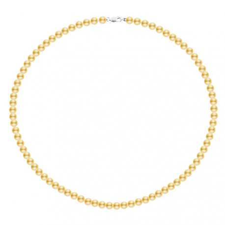 Collier de Perles Fermoir Mousqueton Or Blanc