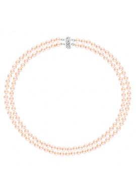 Collier Double Rang Prestige de   - Fermoir Cylindrique Argent Massif