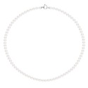 Collier Rang de Perles  Fermoir Anneau Marin Or Blanc