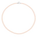 Collier Rang de Perles  Fermoir Anneau Marin Or Blanc