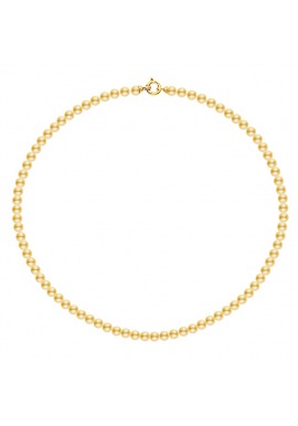 Collier Rang de Perles  Fermoir Anneau Marin Or Jaune