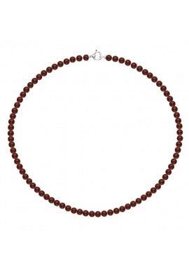 Collier Rang de Perles  Fermoir Anneau Marin Or Blanc