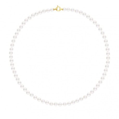 Collier Rang Princesse en   - Fermoir Anneau Marin Or Jaune