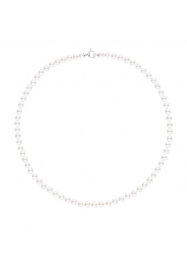 Collier Rang Princesse en   - Fermoir Anneau Marin Or Blanc