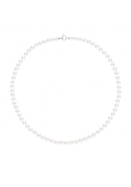 Collier Rang Princesse en   - Fermoir Anneau Marin Or Blanc