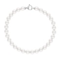 Bracelet Rang de Perles  - Fermoir Anneau Marin Or Blanc