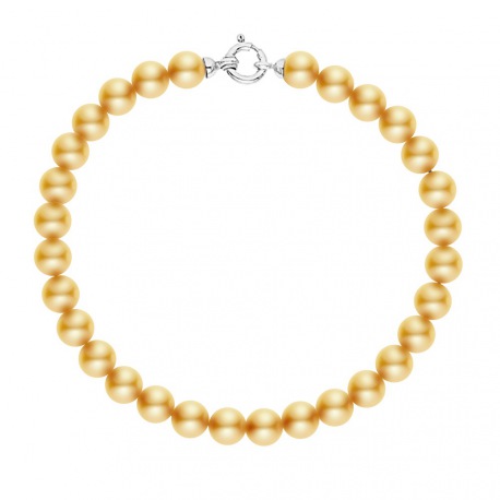 Bracelet Rang de Perles  - Fermoir Anneau Marin Or Blanc