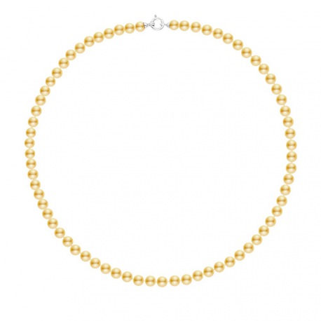 Collier Rang Princesse en   - Fermoir Anneau Marin Or Blanc