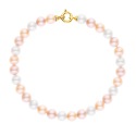 Bracelet Rang de Perles  - Fermoir Anneau Marin Or Jaune