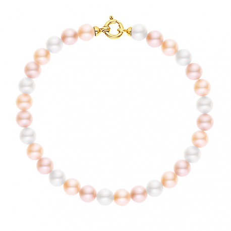 Bracelet Rang de Perles  - Fermoir Anneau Marin Or Jaune