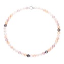 Collier Rang Princesse en   - Fermoir Anneau Marin Or Blanc