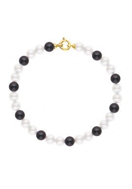 Bracelet Rang de Perles  - Fermoir Anneau Marin Or Jaune