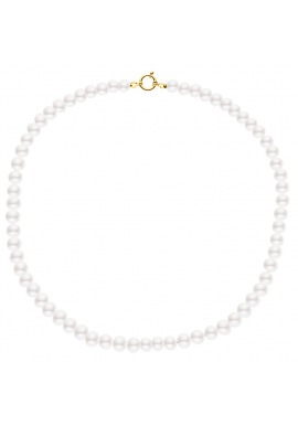 Collier Rang Princesse 50 cm  - Fermoir Anneau Marin Or Jaune