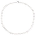 Collier Rang Princesse 50 cm  - Fermoir Anneau Marin Or Blanc