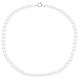 Collier Rang Princesse 50 cm  - Fermoir Anneau Marin Or Blanc