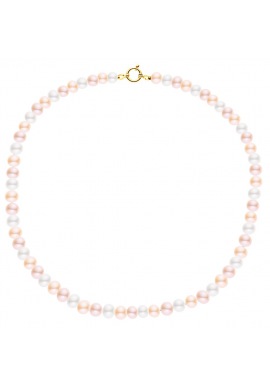 Collier Rang Princesse 50 cm  - Fermoir Anneau Marin Or Jaune