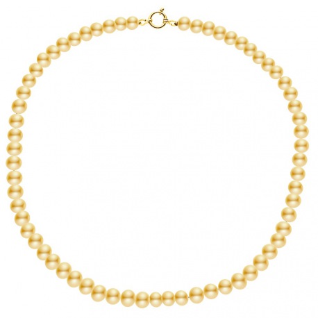 Collier Rang Princesse 50 cm  - Fermoir Anneau Marin Or Jaune