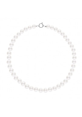 Collier Rang Choker - Fermoir Anneau Marin Or Blanc Prestige