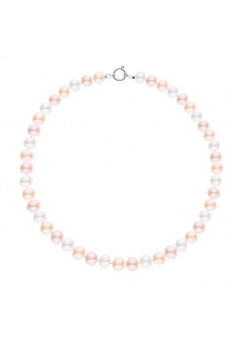 Collier Rang Choker - Fermoir Anneau Marin Or Blanc Prestige