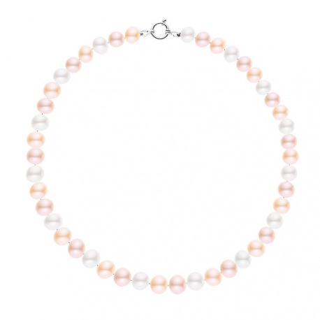 Collier Rang Choker - Fermoir Anneau Marin Or Blanc Prestige