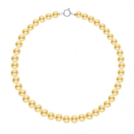 Collier Rang Choker - Fermoir Anneau Marin Or Blanc Prestige