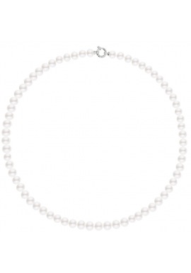 Collier Rang Matinée - Fermoir Anneau Marin Prestige Or Blanc