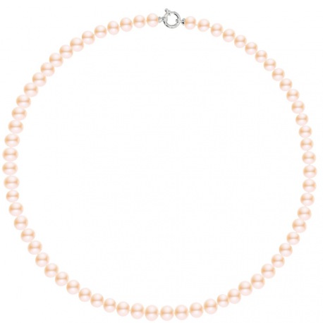 Collier Rang Matinée - Fermoir Anneau Marin Prestige Or Blanc