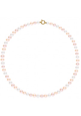 Collier Rang Matinée - Fermoir Anneau Marin Prestige Or Jaune