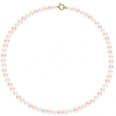 Collier Rang Matinée - Fermoir Anneau Marin Prestige Or Jaune