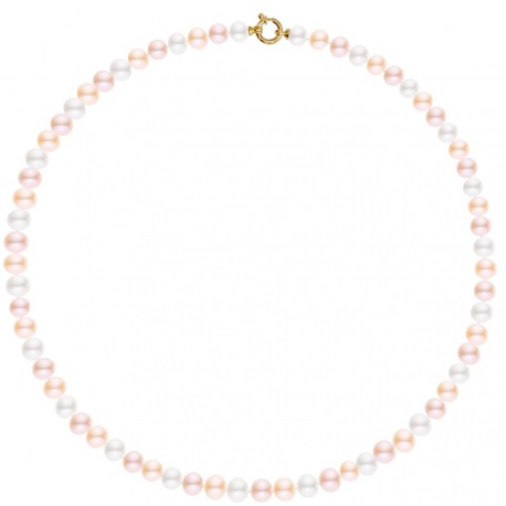 Collier Rang Matinée - Fermoir Anneau Marin Prestige Or Jaune