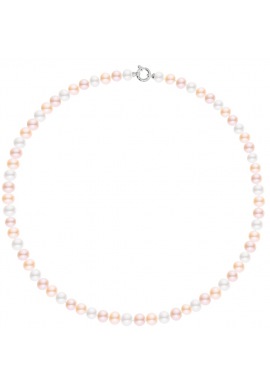 Collier Rang Matinée - Fermoir Anneau Marin Prestige Or Blanc