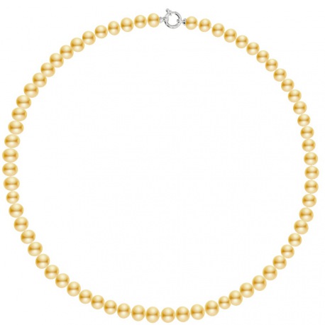 Collier Rang Matinée - Fermoir Anneau Marin Prestige Or Blanc